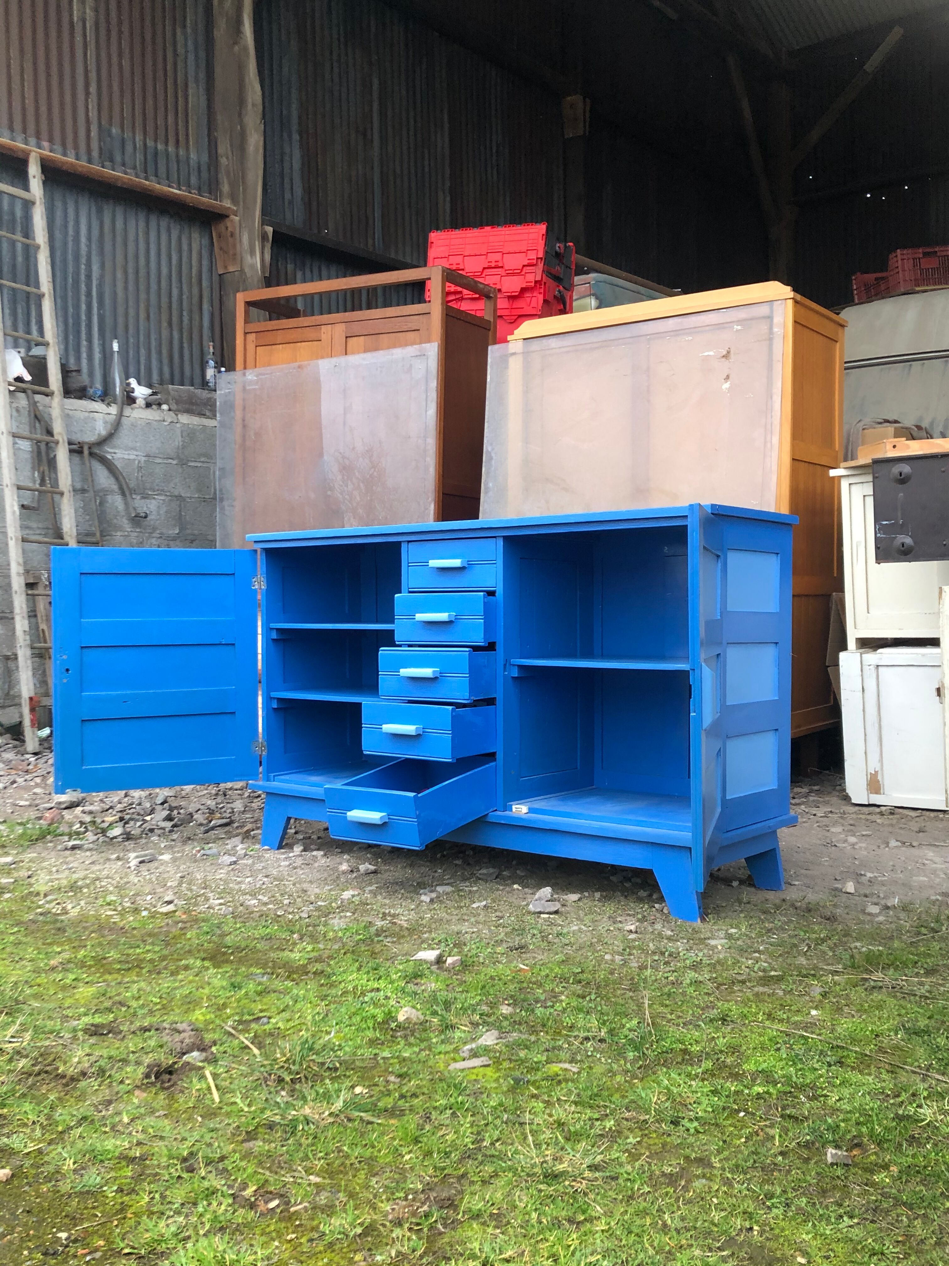 Buffet René Gabriel 1950 oak reconstruction