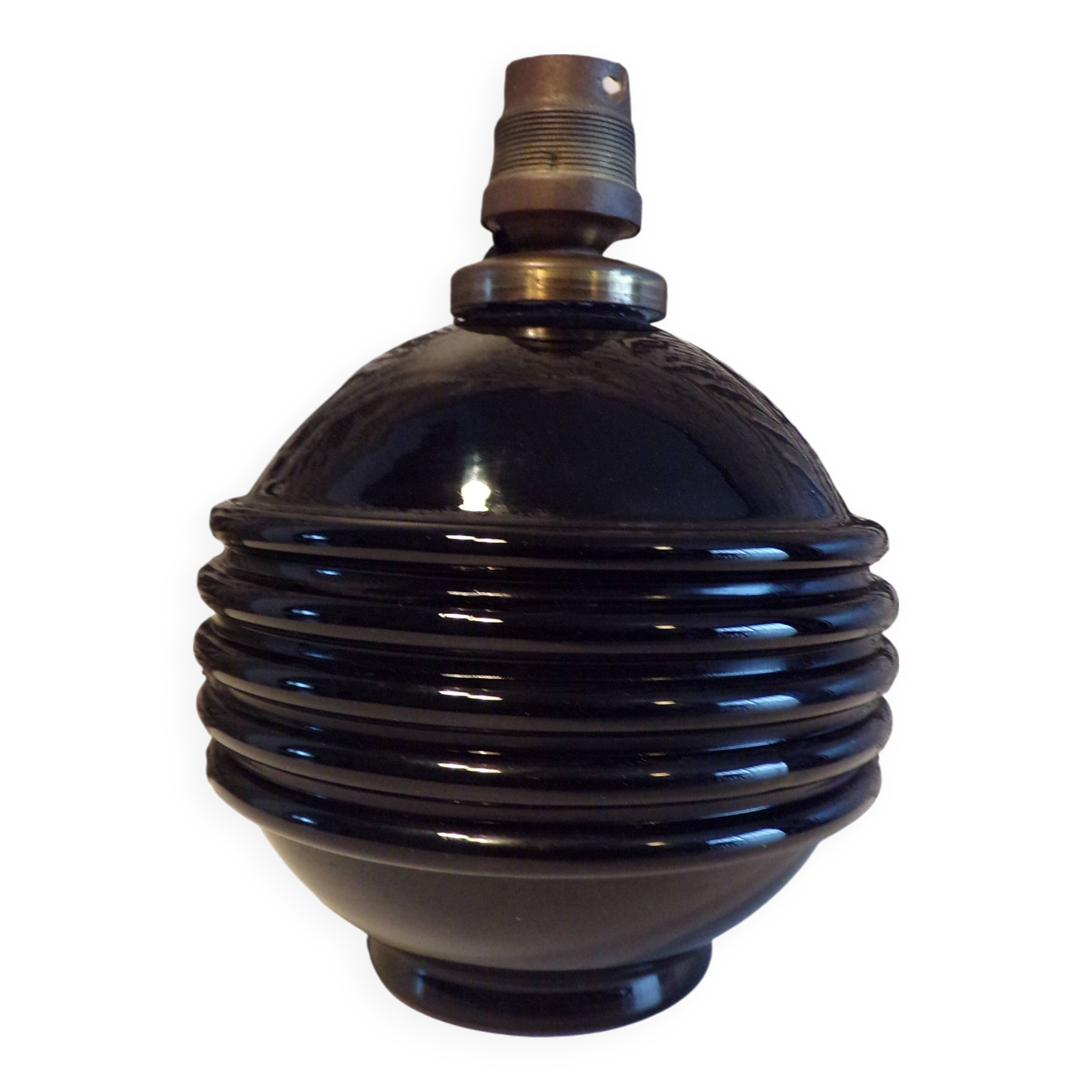 Black opaline ball lamp 1930
