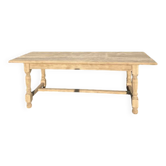 Rectangular farmhouse table in raw wood