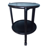 2-tray blackened wood serving trolley