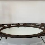 Mirror or centerpiece wrought iron Art Deco signed.