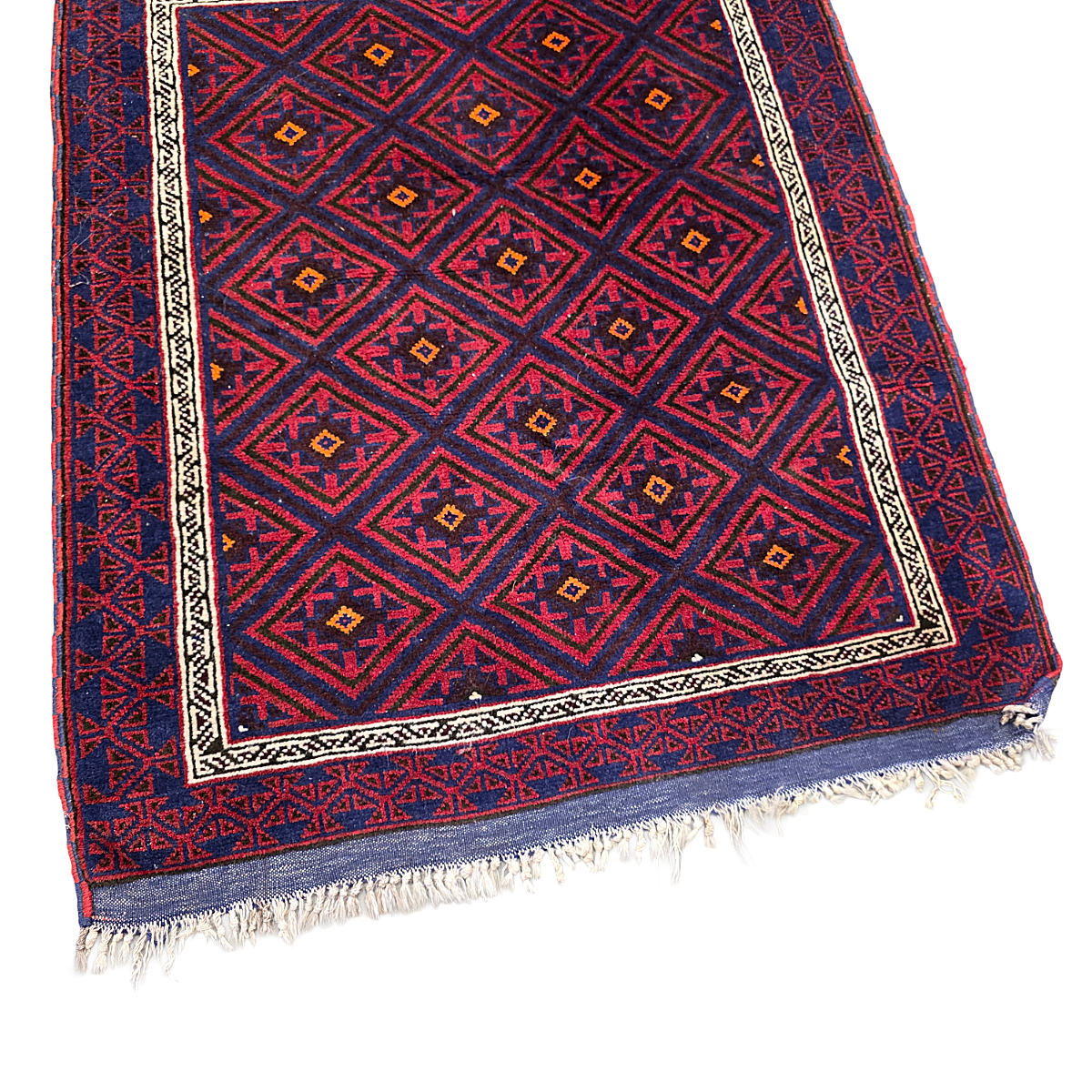 Vintage Afghan hand-knotted Wool Baluch Rug, 1970s