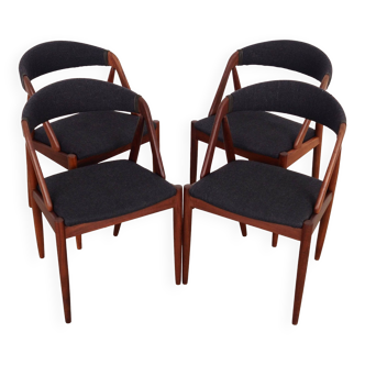 Set of four teak chairs, Danish design, 1970s, designer: Kai Kristiansen