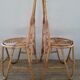 Paire de chaises en bambou et rotin années 70