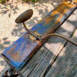 Wall coat rack in patinated wood