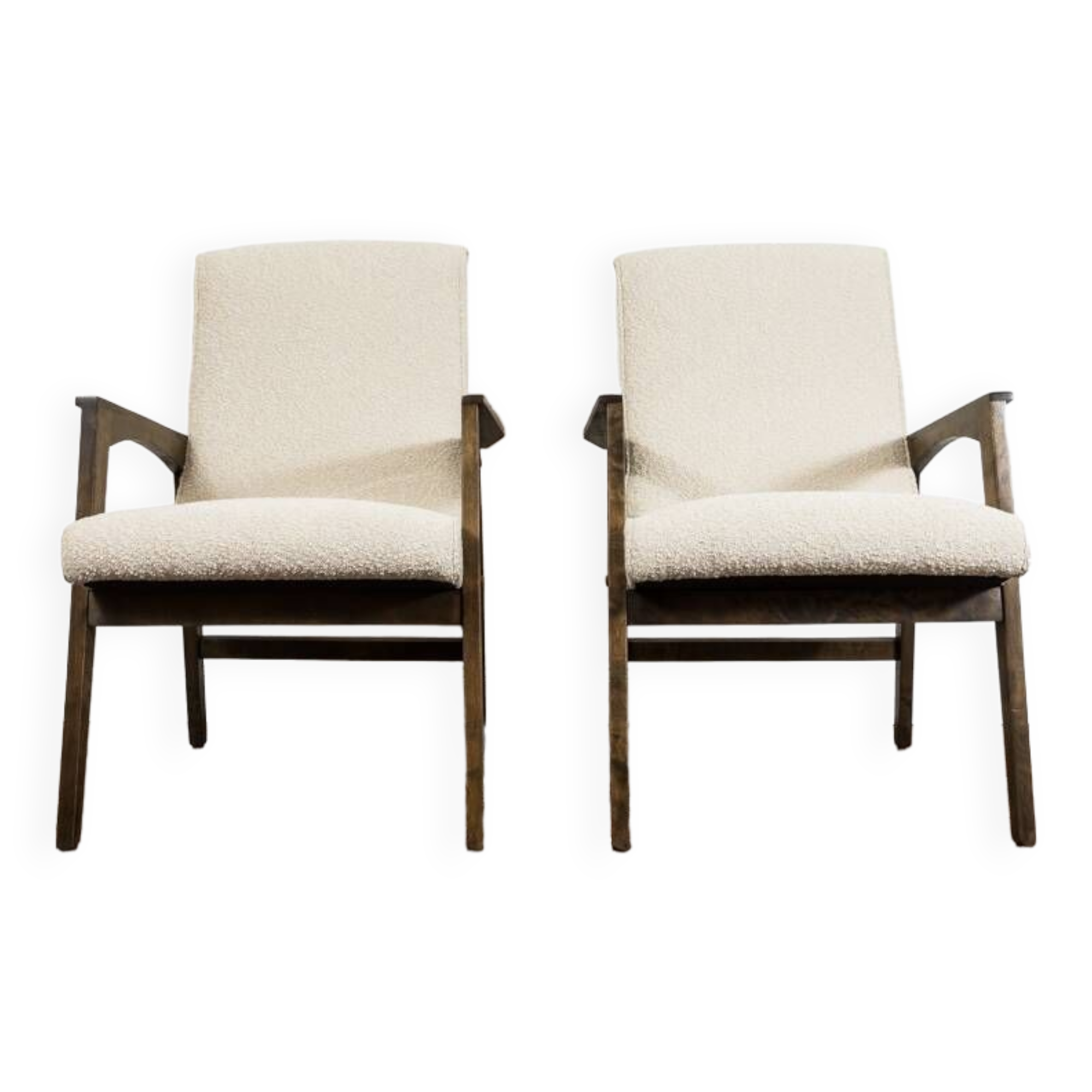 Paire de Fauteuils Mid-Century en Boucle Beige 1964