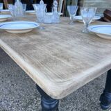 Table de ferme bois et noir