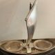 Gallia sailing art deco sailboat, in silver metal with Baccarat crystal salters