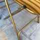 Set of 4 folding chairs in brass and mustard velvet striped by "Lafuma" 1960