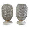 Set of two chiseled glass ceiling lights