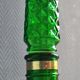 Carafe à whisky vintage en verre vert moulé pointe de diamant