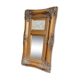 Beveled gilded mirror trumeau 74 cm x 42 cm stucco decor