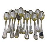 Set of 12 boulenger silver-plated metal spoons