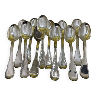 Set of 12 boulenger silver-plated metal spoons
