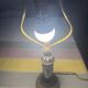 Antique lamp in enamelled porcelain and bronze