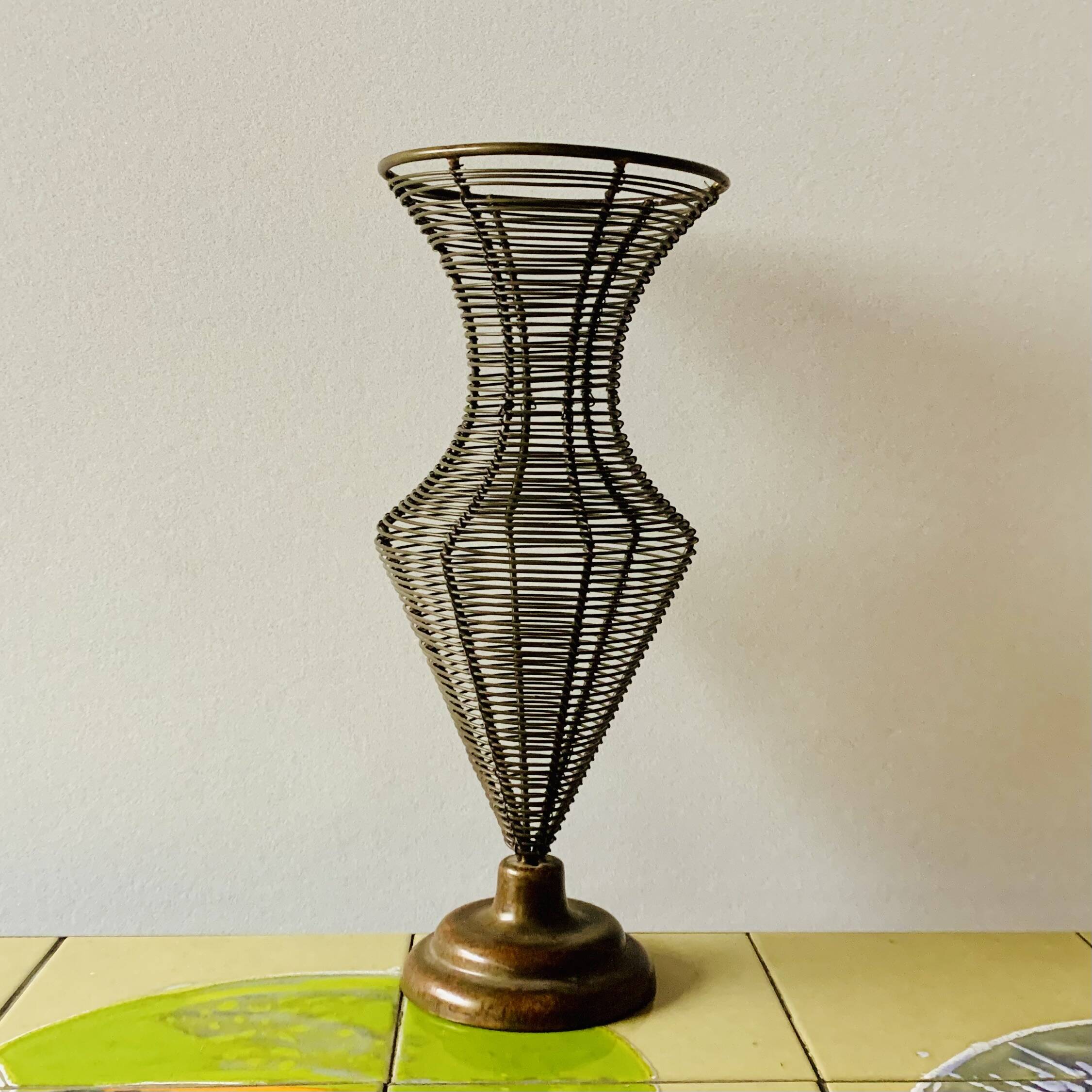 Old decorative wire vase