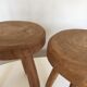 Pair of tripod stools of farm in raw Elm
