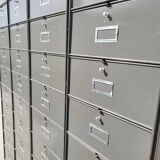 Set of 4 industrial column workshop furniture with Roneo flaps