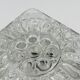 Square ceiling light in molded glass with relief