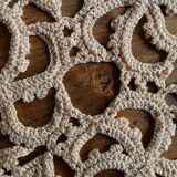 Crochet placemat, vintage, beige