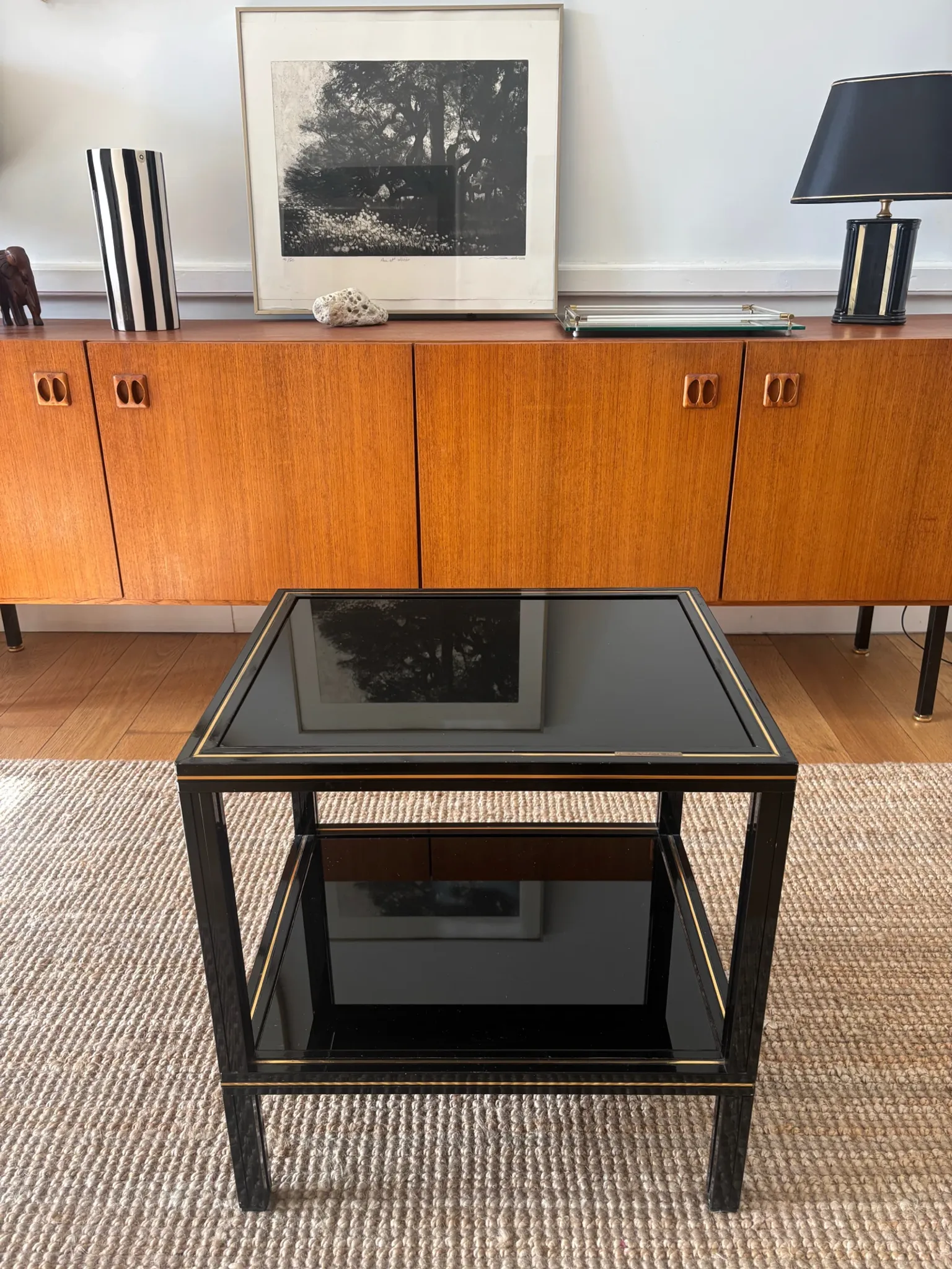 Side table Pierre Vandel Paris 1970s-80s • Hollywood Regency style