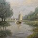 H. Sanders Classic Dutch Landscape Painting, 1950/70s