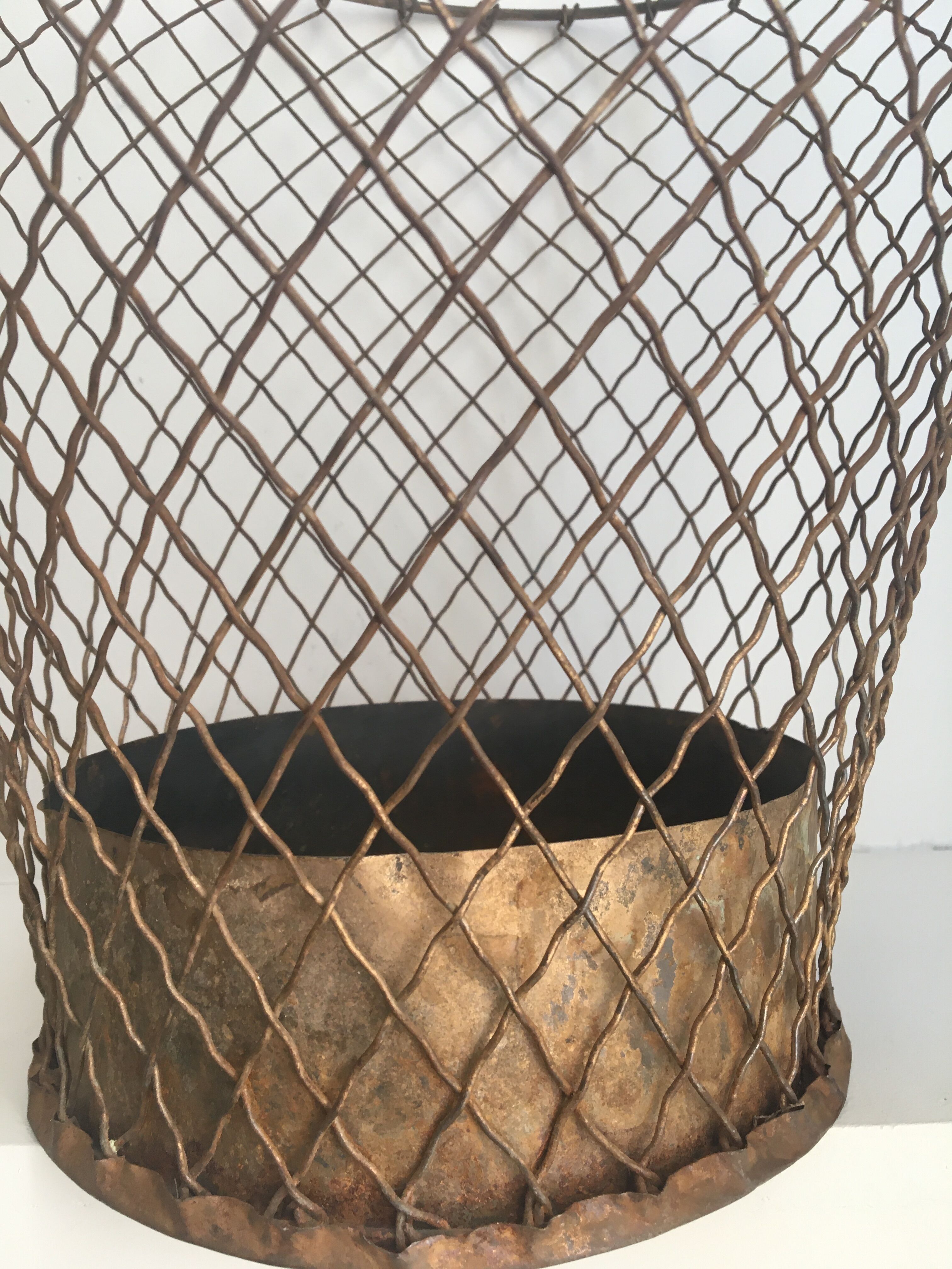 Brass paper basket, ca 1900
