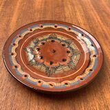 Vintage wall plate in hand-painted ceramic, 1970s