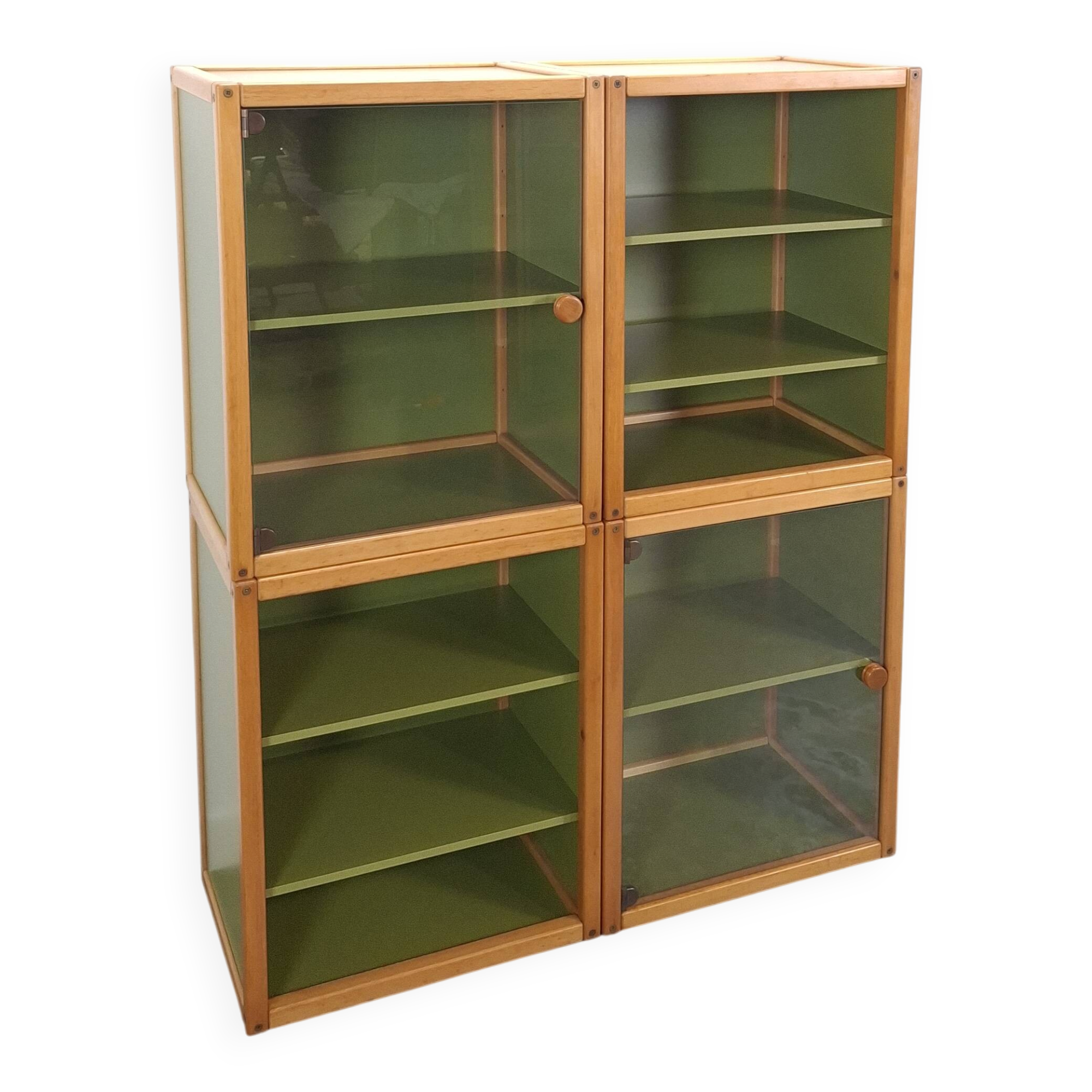 Design Flötotto Profilsystem Modulaire Kast – 4 Delen – Groen Beuken, kast