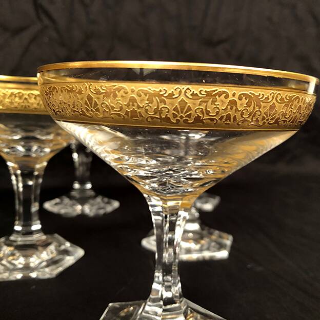 Moser à Carlsbad (Tchécoslovaquie) série de onze coupes à champagne en cristal