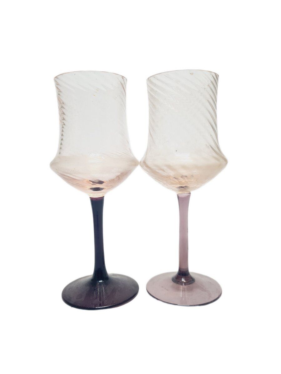 Art Deco wine glasses, Poland, 1930s, set of 2