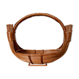 Woven wicker fruit basket 1960