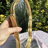 Vintage Golden Wood Carved Mirror in Louis XV Style