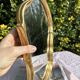 Vintage Golden Wood Carved Mirror in Louis XV Style