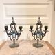 Pair of Candelabra Chandelier Champlevé Enamel Napoleon III Barbedienne