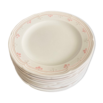 11 old Niderviller dessert plates, Angélique model