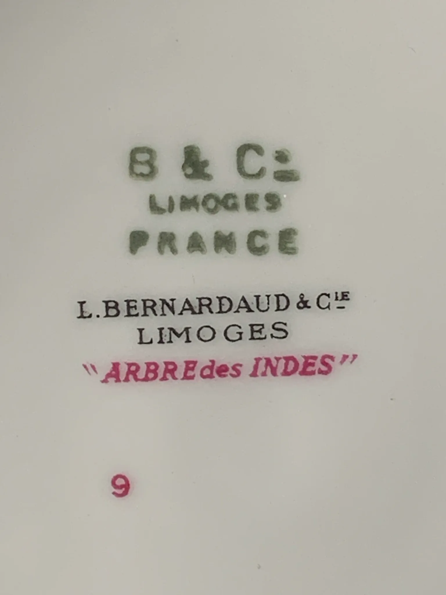 5 dessert plates Bernardaud Arbre des Indes anciennes