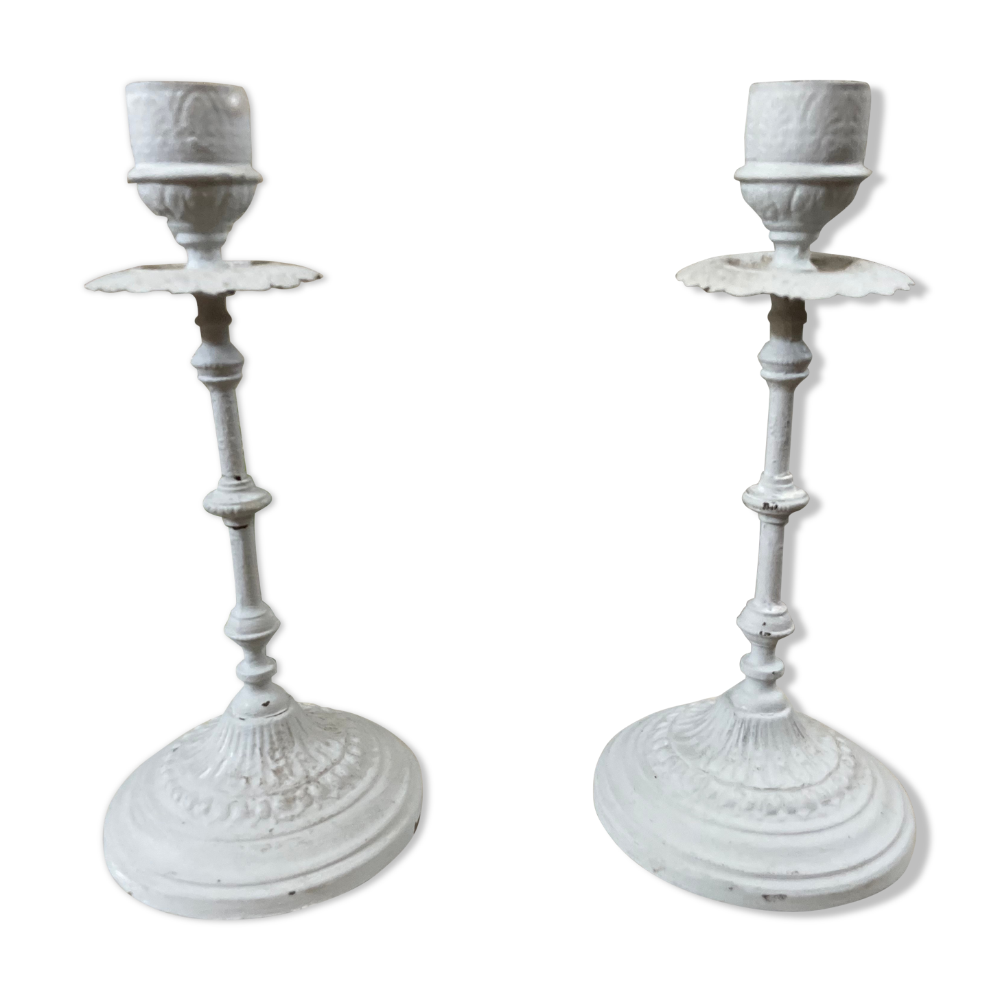 Pair of candle holders 19th century shabby chic