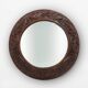 Large oak rustic wall mirror with floral carvings, France 1900s