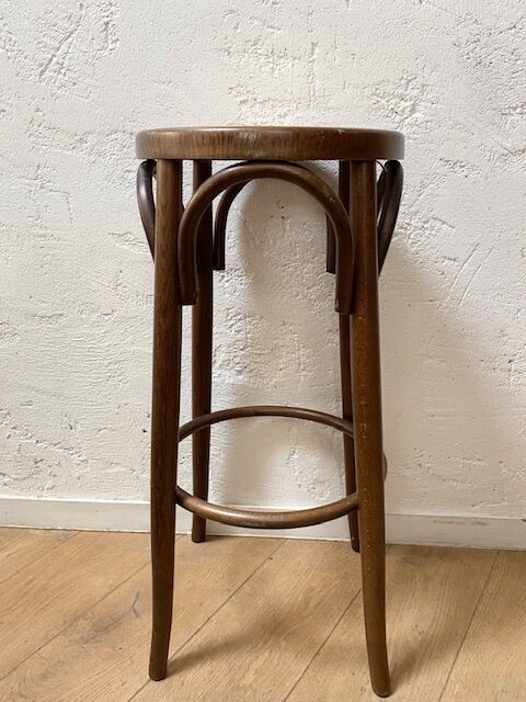 Tabouret de bar bois et cannage