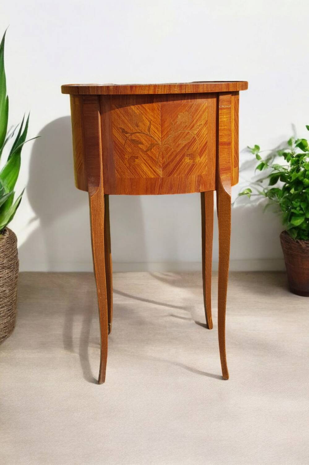 Louis XV style bedside table with marquetry