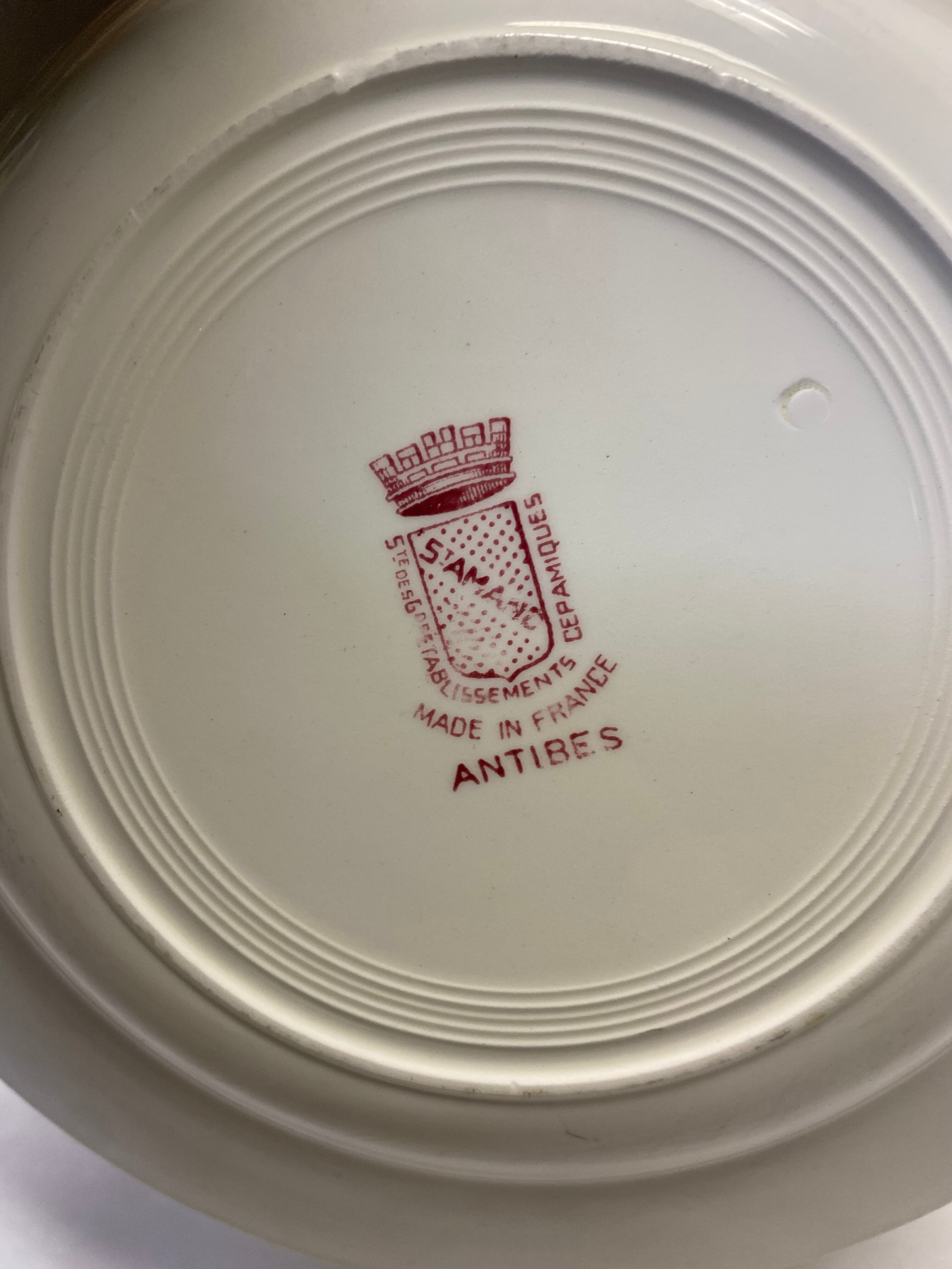 Set of 6 plates Saint Amand Digoin Antibes hollow