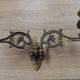 Antique French Gothic Dragon Bronze Double Piano Sconce Signed L. Pinet