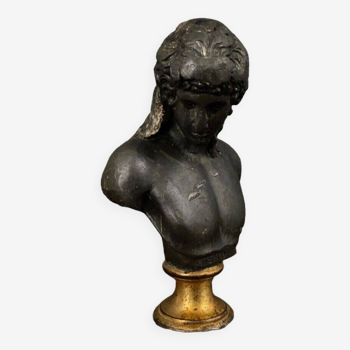 Bust engraved Eros in regula and bronze 19th century