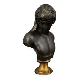 Bust engraved Eros in regula and bronze 19th century
