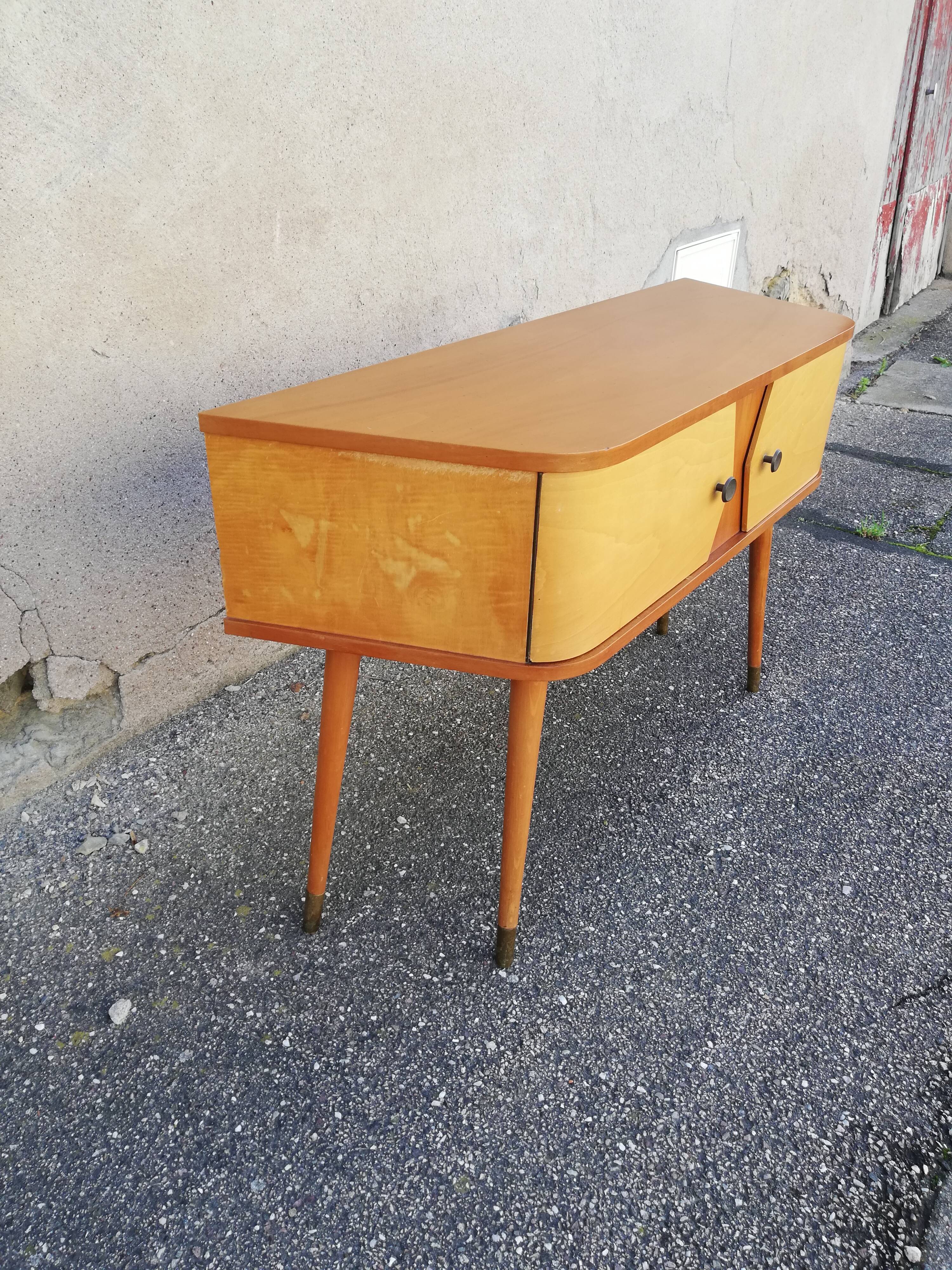 Commode vintage pieds compas