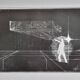 Futuristic black and white photograph, signed silver print, 40 x 50 cm.