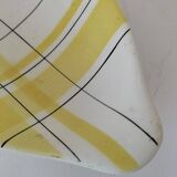 Salins shuttle dish – “Montreal” yellow & black decor – 1950s