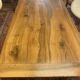office table in blond walnut, turned legs, beautiful patina, excellent condition.