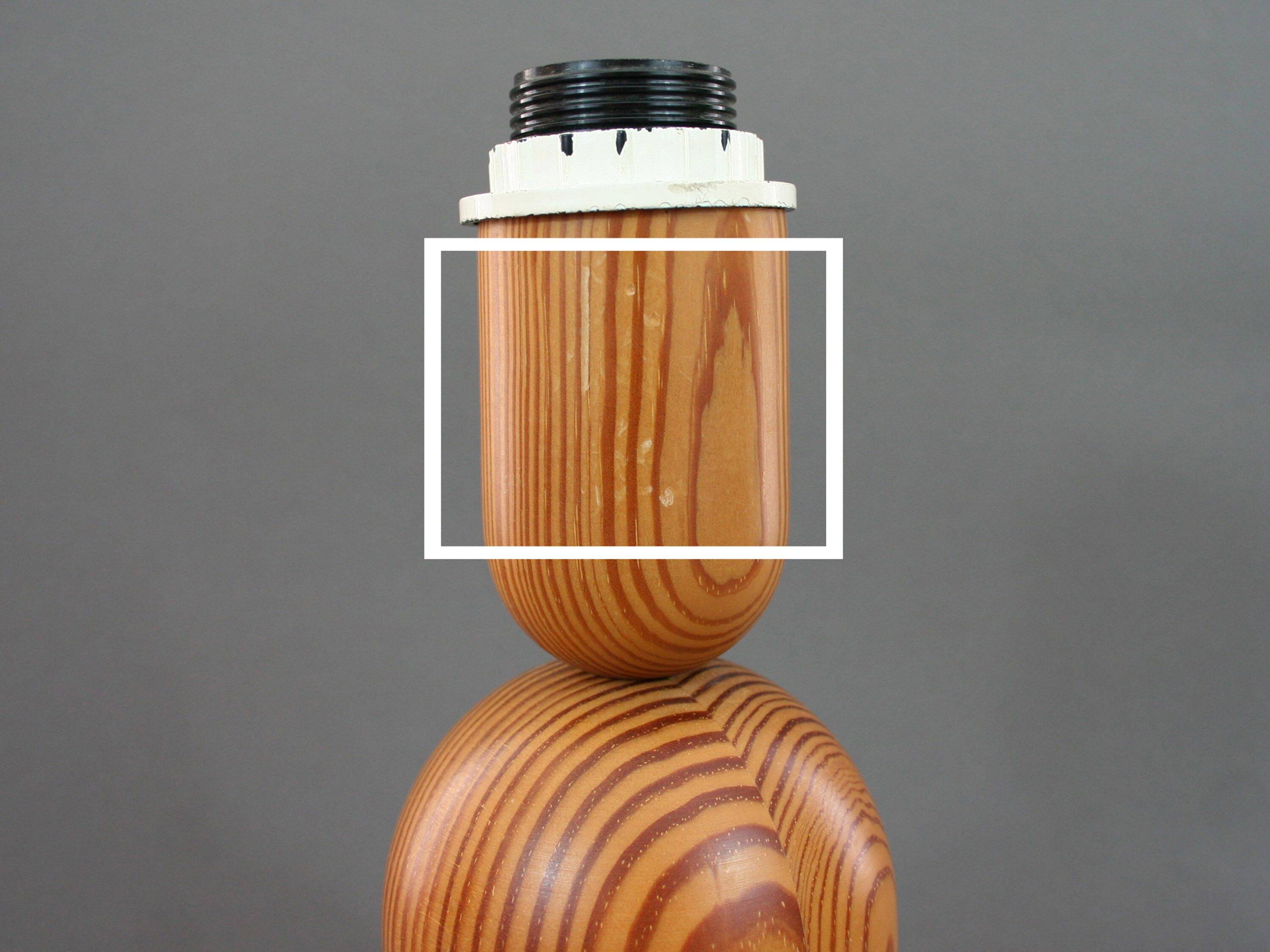 Pied de lampe Domus en bois, années 70